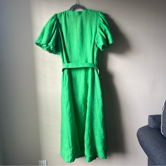 NICHOLAS Troy Green Linen Dress size 10 US - Picture 3 of 13